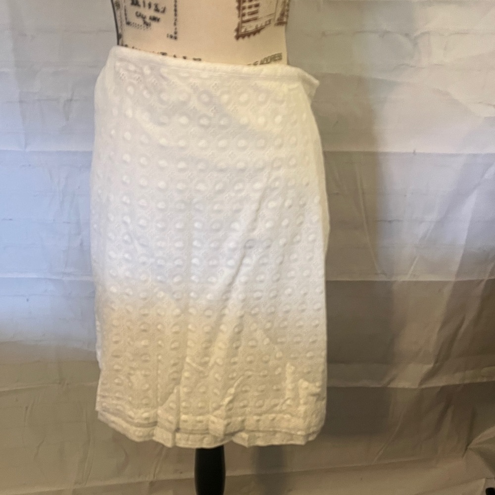 NWT L L Bean white eyelet skirt